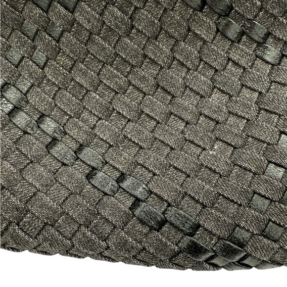 Haute Shore Woven Small Tote Purse Bag Crossbody Top Handle Geometric‎ Black - Picture 7 of 14